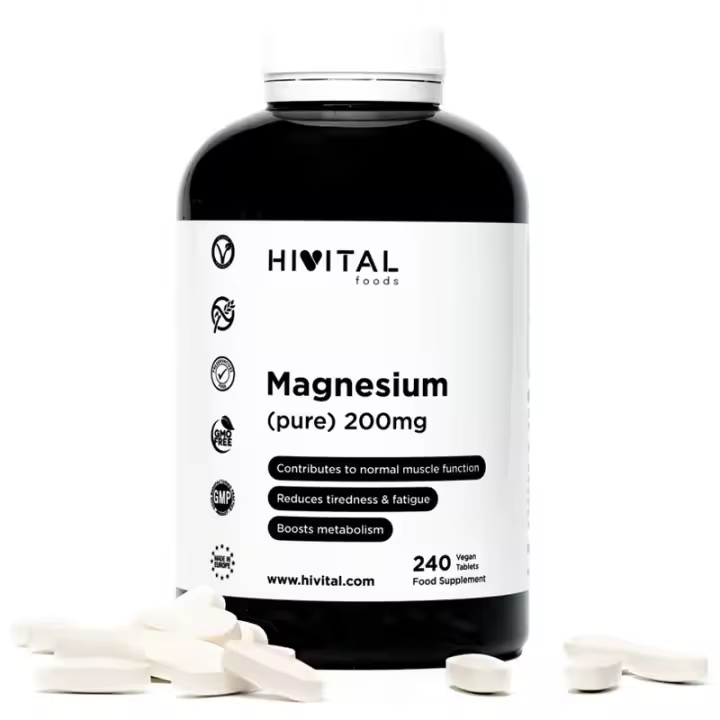 Magnesio puro 200 mg procedente de Citrato de Magnesio  240 comprimidos (Suministro para 8 meses). Hivital - 1