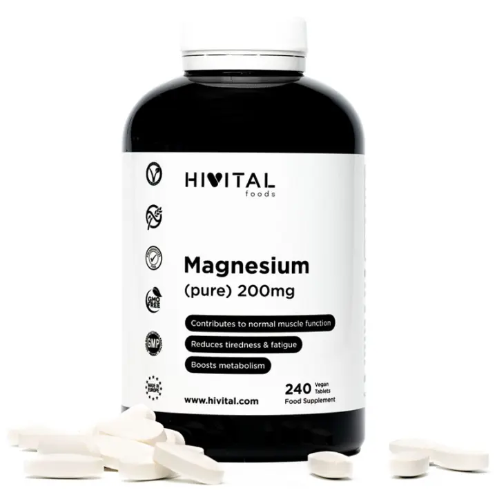 Magnesio puro 200 mg procedente de Citrato de Magnesio  240 comprimidos (Suministro para 8 meses). Hivital - 1