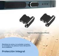 Juego De Limpieza Para Puerto De Carga De Teléfono Móvil Con Tapa Antipolvo Y Cepillo Para iPhone 15 14 13 16 pro Max plus Samsung Xiaomi IOS Type C - details 1