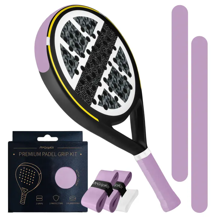 Pt GripKit Set de Grips para Padel Morada – 2 Overgrips + 2 Protectores + Anillo de Silicona – Accesorio Color Estilo Pastel para Raquetas Padel Tenis Kit - 1