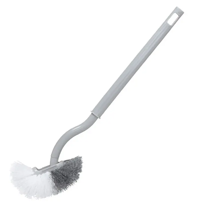2 escobillas para inodoro, escobilla para inodoro, escobilla para inodoro de plástico con mango largo, con cerdas fuertes, gris - 1