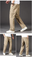 Pantalones De Cargo Casual Para Hombre Clásicos Con Bolsillos Cierre De Cremallera Tallas Grandes Y Extra Grandes Deportivos Y Al Aire Libre Color Caqui Y Gris - details 1