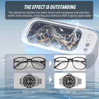 Limpiador ultrasónico de joyas, limpiador sónico portátil, máquina limpiadora de gafas, limpiador multifunción con gran capacidad, bajo nivel de ruido, 3 modos de limpieza para joyas, anillos, collares, relojes, gafas - details 3