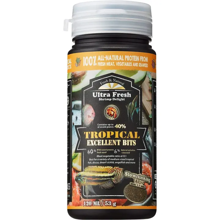 Ultra Fresh Tropical Excellent Bits 120ml Azoo - Alimento para Peces Tropicales - Grano Medio | Nutrición Equilibrada - 1