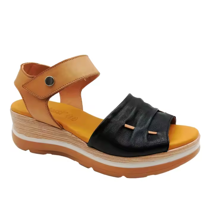 Paula Urban - Sandalias Mujer Nobuck Cuña Velcro - 1