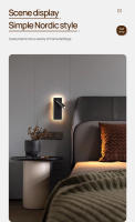 Lámpara De Pared Moderna Recargable Iluminación Para Lectura En La Habitación Decoración Para El Salón Spot De Pared LED Con Soporte De Aluminio Negro Y Blanco - details 12