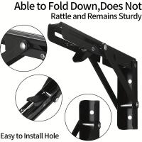 2Pcs Soporte De Ángulo Triangular Plegable Para Estantes Y Mesas Ajustable Y Resistente Montado En La Pared Herramientas Domésticas Con Tornillos Material De Acero Inoxidable - details 2