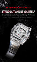 Reloj De Cuarzo Para Hombre En Forma De Barril Luminoso Y Personalizado De Silicona Alta Gama Calendario Integrado Resistente Al Agua Y Al Choque Estilo Transparente - details 0