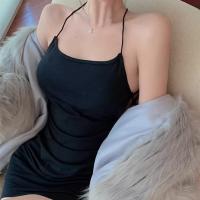 Vestido Bodycon Mini Para Mujer Verano Espalda Descubierta Con Tirantes Finos Y Aros Sexy Para Fiesta Y Club Sin Mangas De Poliéster - details 1