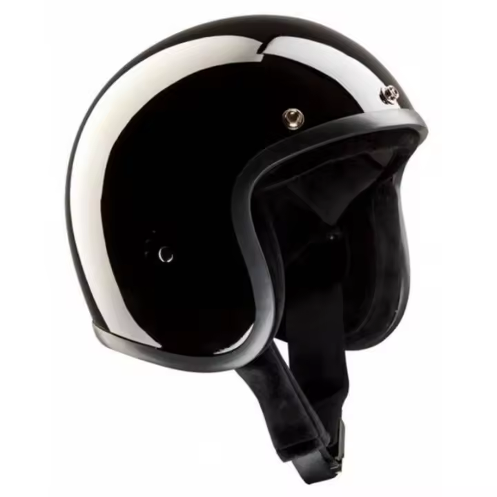 Casco MOTO Negro BRILLO BANDIT Jet Abierto Open face Helmet Custom NO HOMOLOGADO JETGB - 1