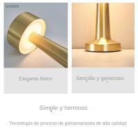 Lámpara De Mesa LED Táctil Retro De 3 Colores Lámpara De Noche Recargable Para Decoración De Escritorio Y Dormitorio - details 1