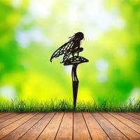Enchanted Fairy Garden Stake Decorativo De Metal Para Jardín Y Patio Adorno Floral De Hada Para Césped Arte Exterior - details 5