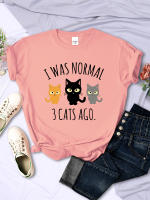 Camiseta De Mujer I Was Normal 3 Cats Ago Estilo Casual Multicolor Cuello Redondo Manga Corta Verano Moda Hip Hop T-Shirt - details 2