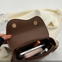 Bolso De Hombro Pequeño De Cuero PU Vintage Para Mujer Bolso Transversal De Moda Con Cierre De Cubierta Y Pochete Interior - details 18