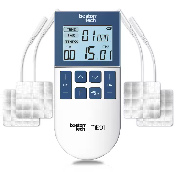 Boston Tech Electroestimulador Muscular TENS ME91 - Alivio del Dolor con 50 Programas - 1