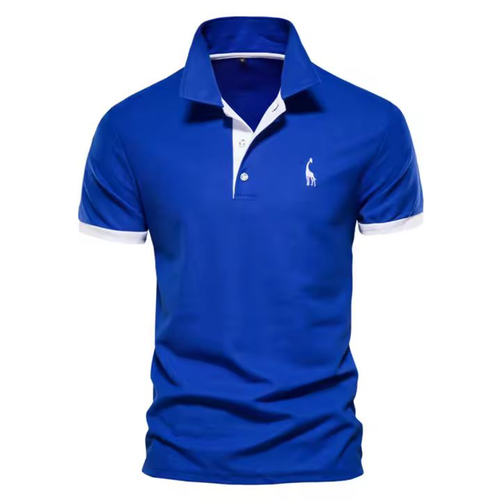 Camisa Polo Giraffe Para Hombre Calidad Superior Bordado Verano Manga Corta Casual Negocios Social Talla BR Polos Para Hombres - 1