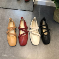 Zapatos De Ballet Para Mujer Cómodos De Cuero 2024 Zapatos De Lujo Con Punta Cuadrada Y Doble Hebilla Mary Janes Casual Primavera/Automnoinstalación Superior De PU - details 1