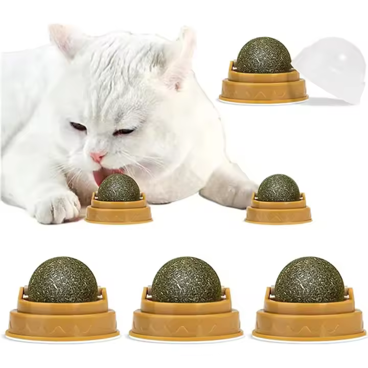 Juguete para gatos con bola de hierba gatera de 3 piezas, bola de hierba gatera giratoria - 1