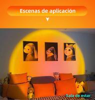 Lámpara De Puesta De Sol USB Proyector De Ambiente Para Decoración De Habitaciones Y Salones Luz Nocturna Para Bar Y Fotografía - details 20