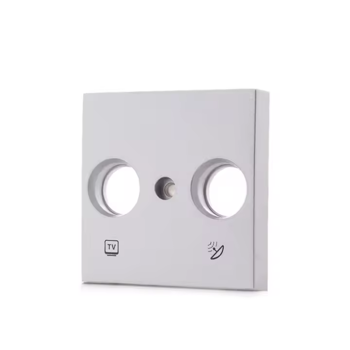 GreenIce | Tapa Frontal Panasonic Novella - R-Tv-Sat, Color Plata (Compatible Mecanismo Karre) - 1