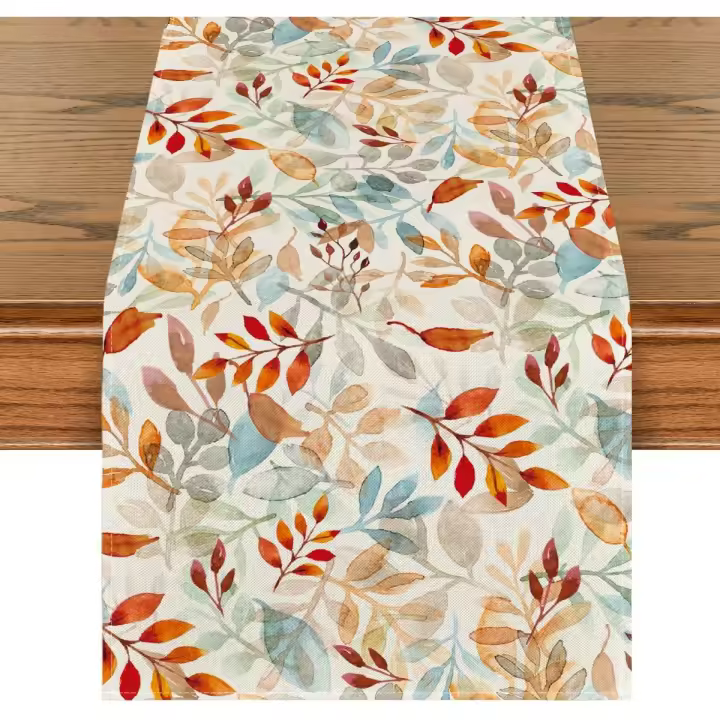Chimenea, mesa de comedor de cocina de temporada de otoño para decoración de fiesta en casa 33 × 183 cm - 1