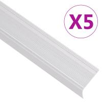 vidaXL Perfiles de peldaños forma de L 5 uds aluminio 100 cm en color Marrón/Plateado/champán - details 1