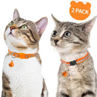Collar De Gato Ajustable Y Elástico Con Campana Y Correa Reflectante Para Gato Y Perro Accesorios De Mascotas Con Cuello Seguro 2PCS - details 2