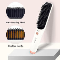 4800mAh Cepillo Alisador de Pelo sin Cable Cepillo Alisador Eléctrico Plancha de Barba para Hombre Peine calefactor recargable - details 4