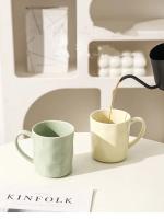 Taza De Cerámica Sólida Y Simple De Gran Capacidad Para Bebidas Como Jugo Y Leche Taza De Té De La Tarde Con Asa Para Café Tableware - details 2