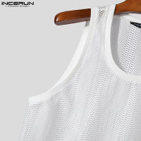 Camiseta De Hombre Para Verano Con Transparencia Y Malla Sin Mangas Estilo Casual Streetwear Moda 2024 Tallas S-5XL INCERUN - details 9