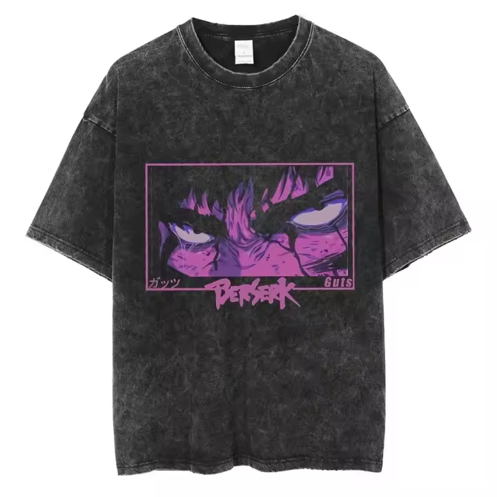 Camiseta De Verano Berserk Para Hombres Estilo Casual Vintage Con Estampado Gráfico Anime Visceral Camiseta Hip Hop Para Calle - 1