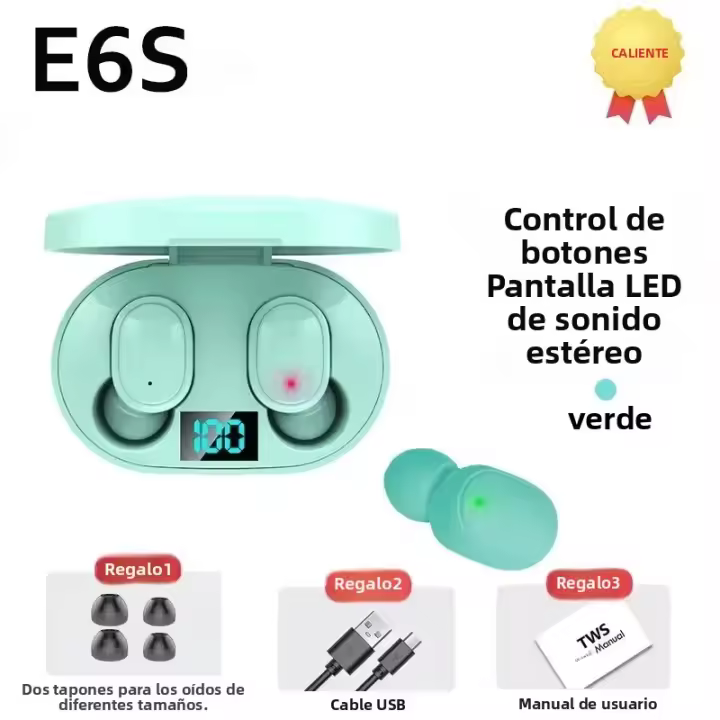Auriculares Bluetooth TWS E6S Inalámbricos Con Cancelación De Ruido Y Microfone Para Xiaomi iPhone Headset Portátil - 1