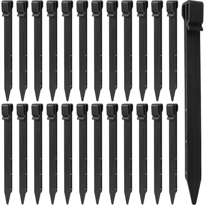 25 Piezas Estacas de Suelo de Plástico, 25CM Estacas para Bordes de Paisaje de Servicio Pesado Estacas para Tienda Picos de Ancla para Jardín Aire Libre Ribete de Césped Tiendas Campaña Terraza - 1