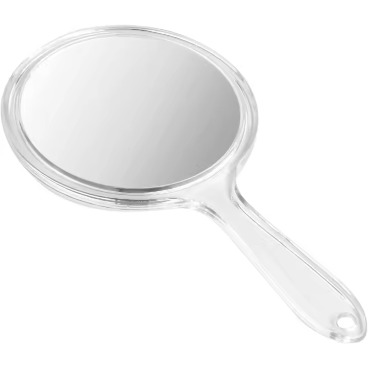 Hand Mirror with Handle Double Sided Mirror 1X/3X Magnifying Vanity Mirror Vanity Mirror Round Shape for Ladies Daily Makeup - 1