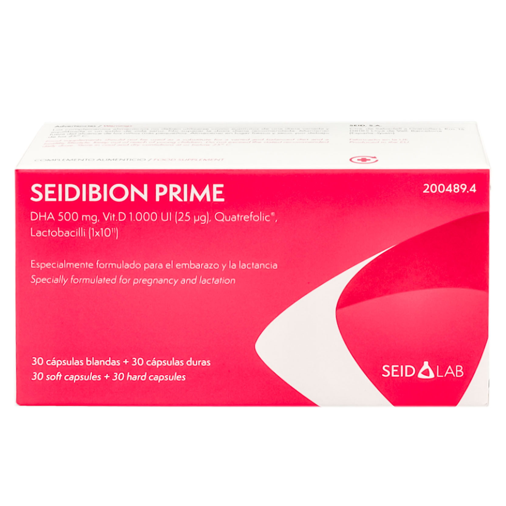 Seid Lab Seidibion Prime - 60 Cápsulas - Complemento Alimenticio Especialmente Formulado para el Embarazo y la Lactancia