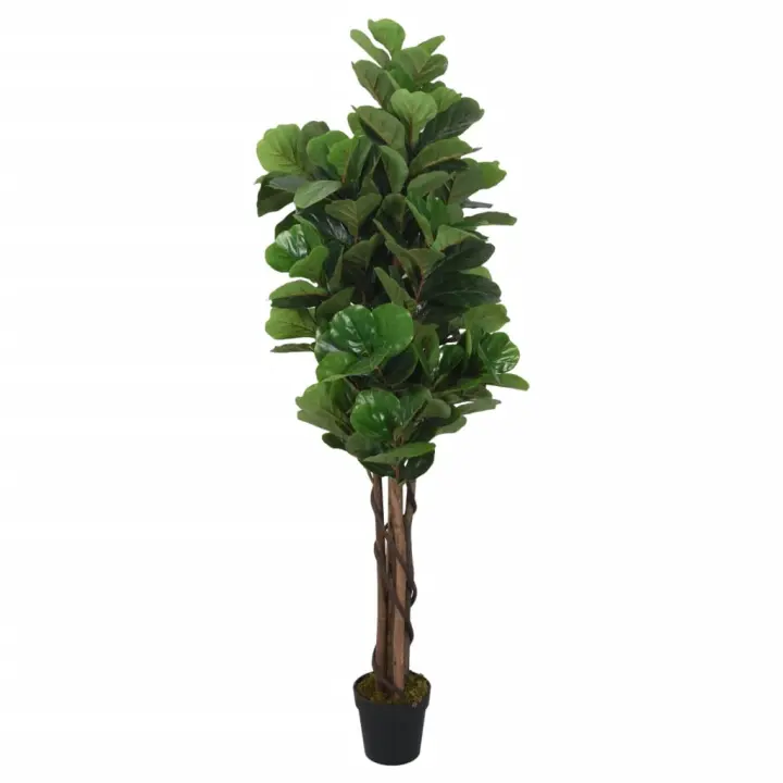 vidaXL Higuera de hojas de violín artificial 232 hojas verde 180 cm - 1