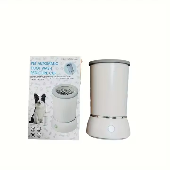 Limpia Patas De Perro Recargable USB Masajeador Automático Desmontable Con Cerdas De Silicona Limpiador De Uñas Para Mascotas - 1