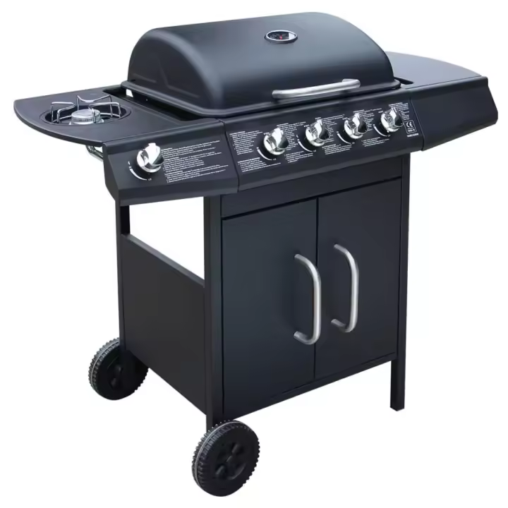 VidaXL Barbacoa de gas con grill 4+1 zonas 97,7x104x55,4 cm - 1