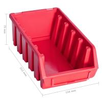vidaXL Kit de cajas de almacenaje 34 pzas paneles de pared rojo negro - details 6