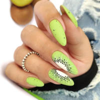 Juego De 24 Piezas De Uñas Postizas Ovaladas Con Dibujos Animados Adornos De Uñas Postizas Acrílicas Cubierta Total De Uñas Falsas Para Oficina Y Fiestas - details 15