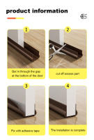 Tira De Sellado Para Puerta Flexible PVC Antipolvo Y Aislante Acústico Adhesivo 93cm Para Bloquear El Viento Y Ruidos - details 11