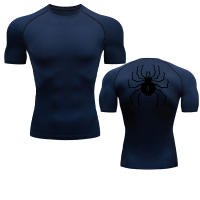 Camiseta De Compresión Con Estampado De Araña Para Hombres Camiseta Deportiva De Secado Rápido Para Gimnasio Y Fitness Manga Corta Estilo Casual - details 8