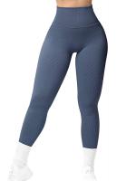Leggings Ribbed Para Mujer Cintura Alta Sin Costuras Push up Glúteos Yoga Gimnasio Fitness Control Abdominal Running Tights - details 2