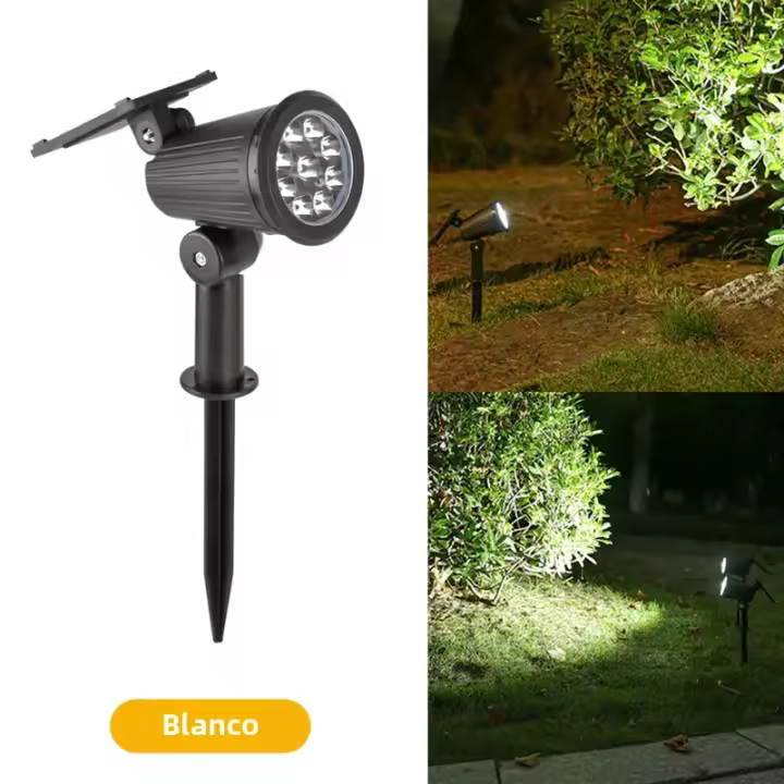 Spotlight Solar Con 9 LED Para Exterior IP65 Impermeable Ajustable En Brillo Para Jardín Patio De Casa Y Aceras Decoración - 1
