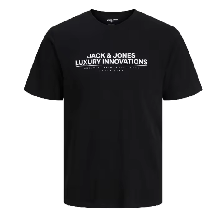 Jack & Jones Hombre Camiseta de Algodón Mod JPRSTAR TEE CREW  2025 Color Black Moda Casual Informal Primavera Verano Ref 276502 - 1