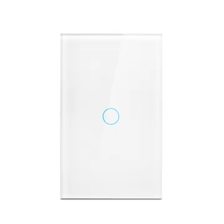Interruptor Táctil De Pared LED Con Vidrio Templado Negro Y Blanco 1/2/3 Gánganos AC100-240 Interruptor De Panel De Energía - 1