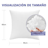 Pack Rellenos de Cojín 45x45 Fibra Hueca Siliconada, Forro de Microfibra Alta Calidad, NO TNT, Resistente y Suave - EasySpeed - details 2
