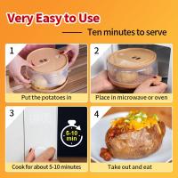 La sartén para patatas apta para microondas que viste en la televisión. Se cocina en minutos, suave y esponjoso, olla para papas en microondas, vaporera para papas dos veces horneada, libre de BPA - details 2