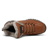 Botas De Velvet Terciopelo Impermeable Para Hombre Invierno Calor Algodón Masculino Antideslizante Senderismo Casual Zapatos Comodidad Botas De Nieve - details 7