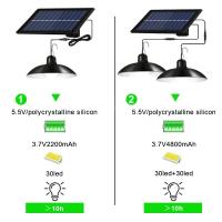 Lámpara Solar Colgante Split Con 1 Panel Y Control Remoto Para Camping Y Jardín Fuente De Energía LED Material ABS - details 4